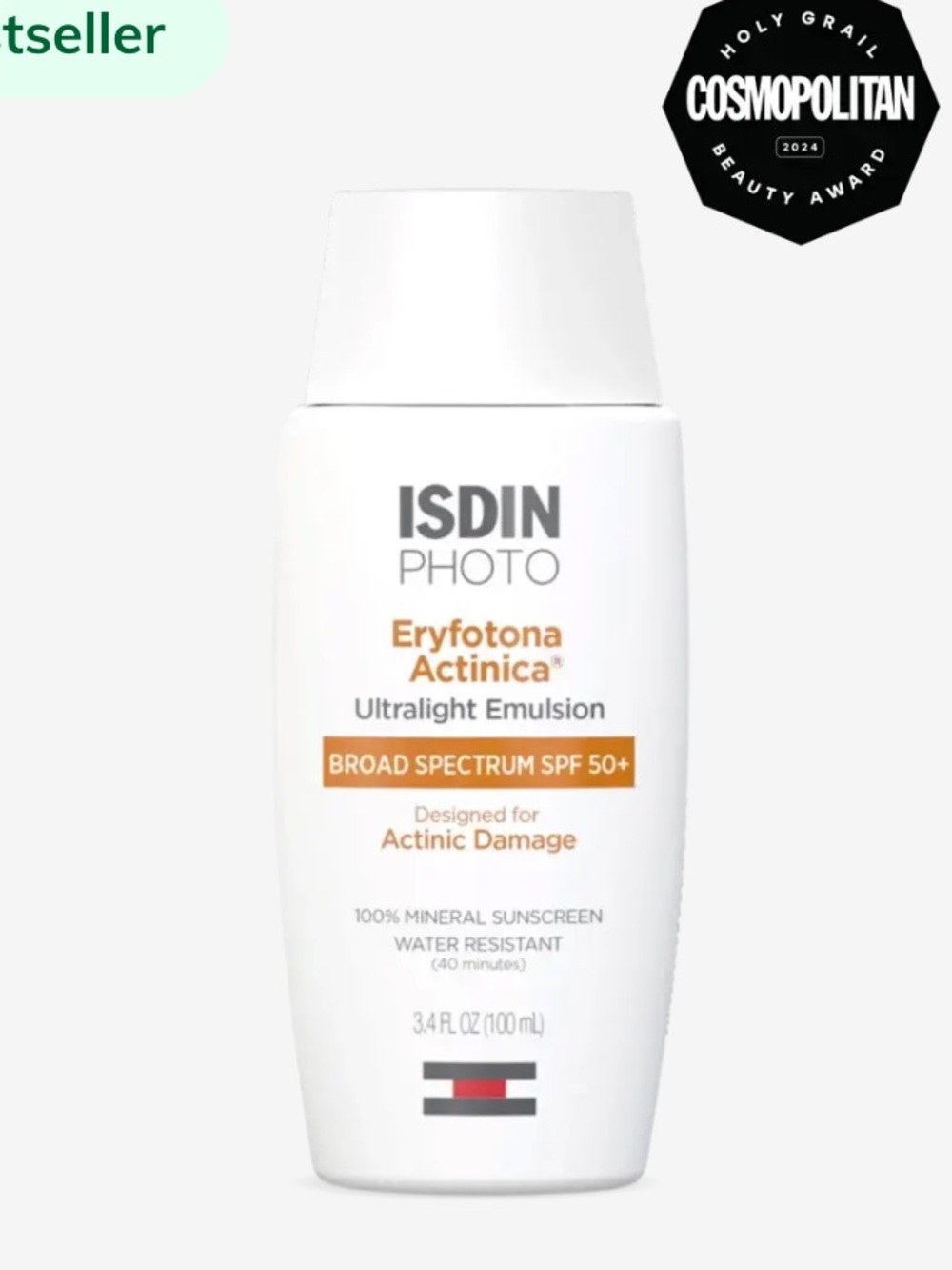 ISDIN Photo Eryfotona Actinica Ultralight Emulsion SPF 50+ Mineral Sunscreen